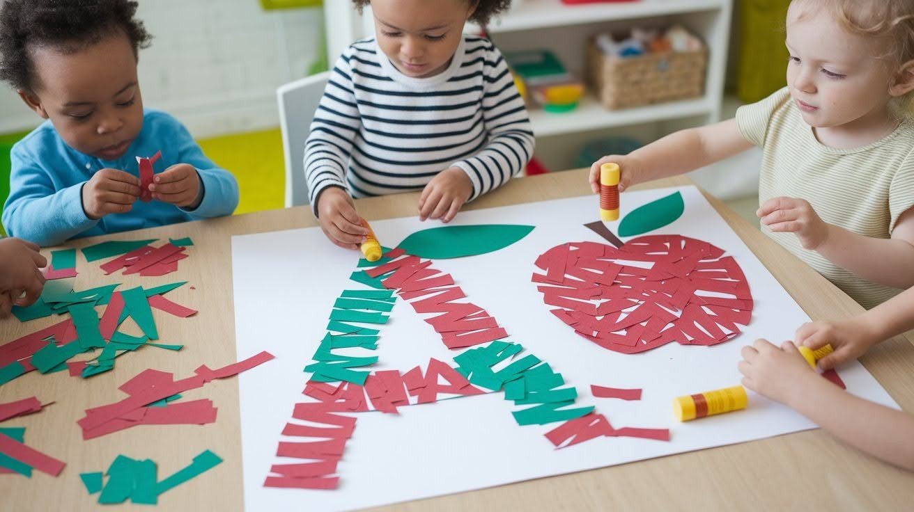 A is for Apple Paper Tear Craft